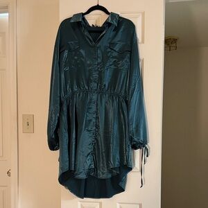 Fashion Nova Teal Mini Dress